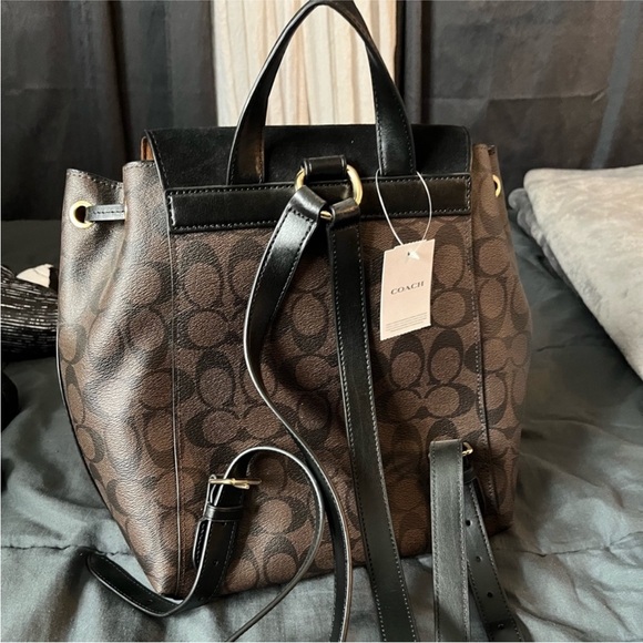 Kleo Coach Signature Brown and Black Backpack - Picture 4 of 7